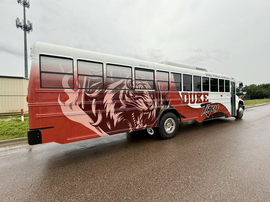 Full School Bus Wrap for Duke Public Schools