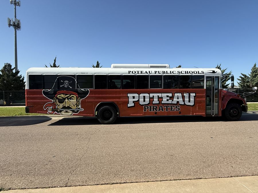 Full School Bus Wrap for Poteau Public Schools